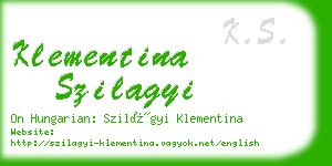 klementina szilagyi business card